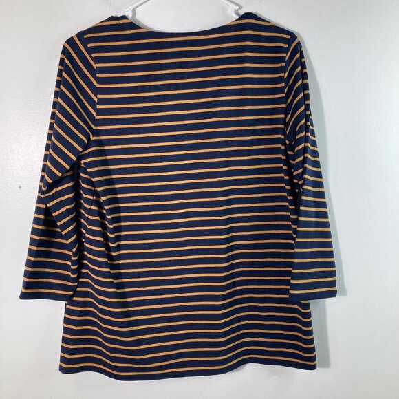 Womens J Jill Forward Seam Tee Shirt Scoop Neck Black Gold S‎ - Picture 2 of 8